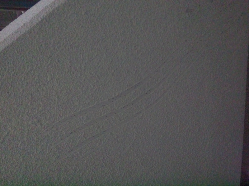 マスチックローラーで模様付けを行ったあとで、指によるいたずらをうける。