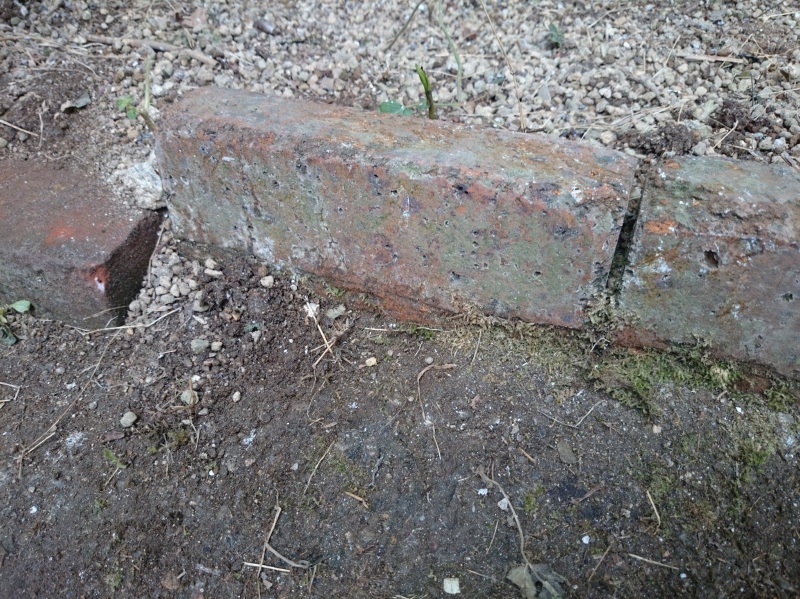 植え込みのレンガに着いた塗料を除去したところ。出来得る限りのことはすべき。